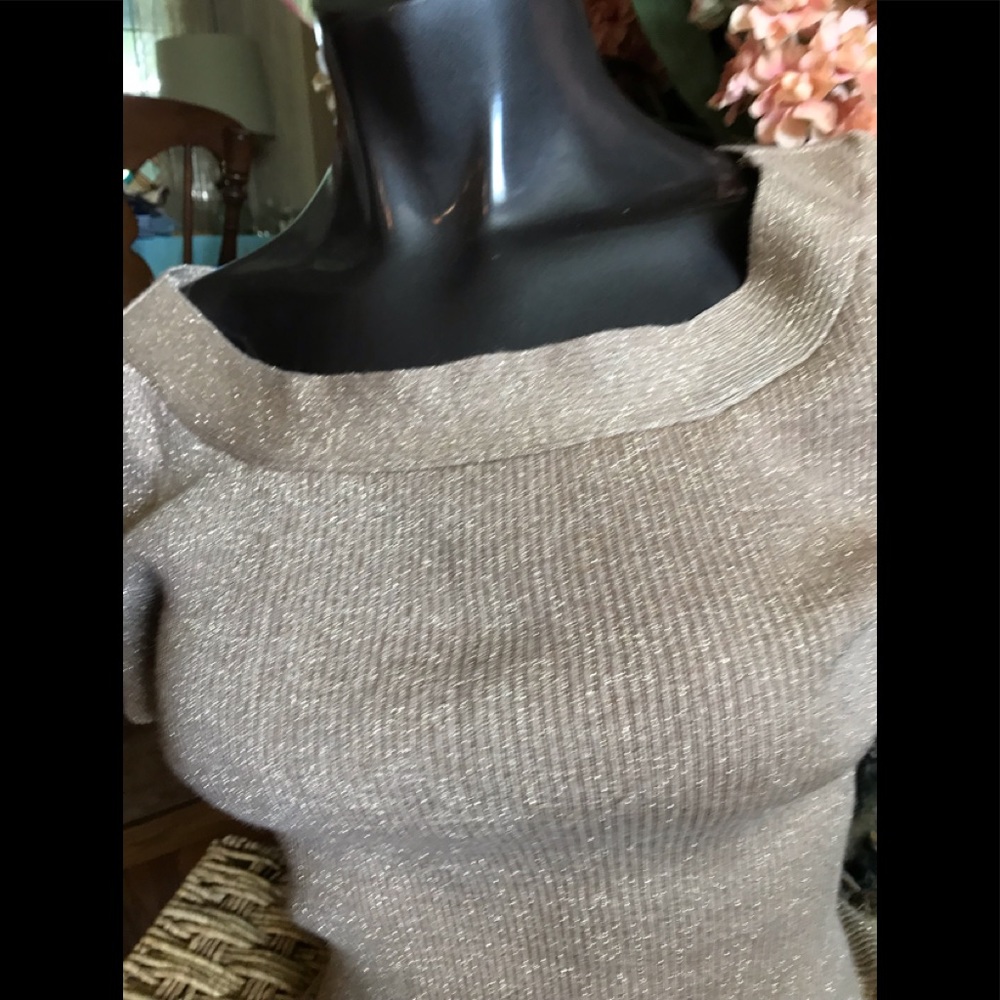 Carly Saint Claire, gold stretch top